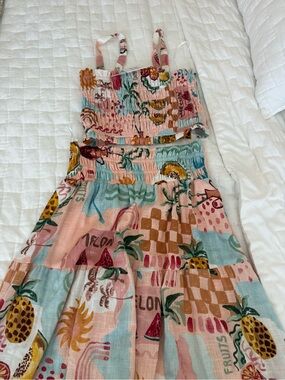 Paper Hearts Pink Multi Fruit-Print tank & maxi Skirt Set, size M (NWT!) ✨